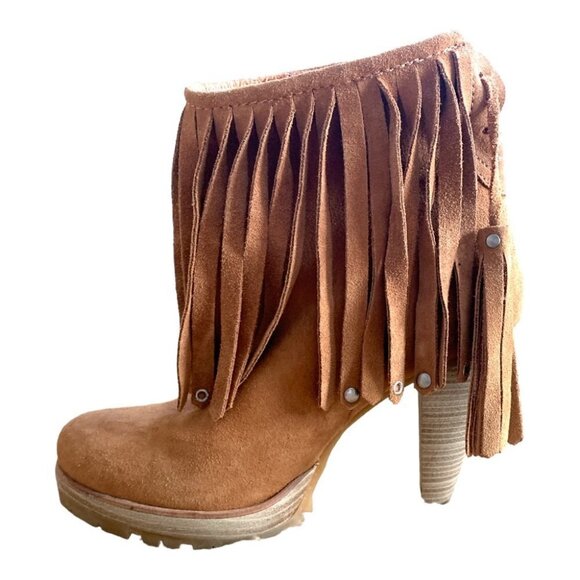 Zara Fringed booties with platform lug soles size 40 - Picture 3 of 15